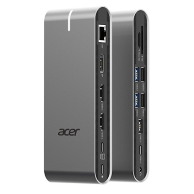 DOCKING STATION ACER 15IN1 TYPE C UNIVERSAL HP.DSCAB.022 SILVER 5XUSB-A 1XUSB-C 2Y 2XHDMI 4K@60HZ MAX 1XDP 8K@30HZ MA FINO:30/06