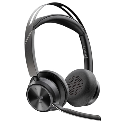 CUFFIE+MICROFONO POLY 77Y88AA VOYAGER FOCUS 2 BT5.1 DONGLE BT/USB-C NOISECANCELING RICARICABILI CUSTODIA CERT.MICROSOFT TEAMS 2Y