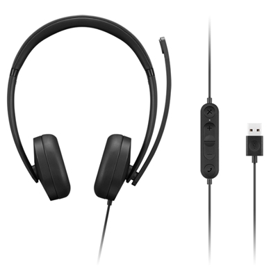 CUFFIE+MICROFONO LENOVO 4XD1P83425 PLUG-AND-PLAY USB-A CAVO 1.90MT 2Y FINO:30/06