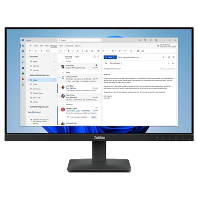 MONITOR LENOVO THINKVISION S24-4E 64B5KAT1EU 23.8FHD IPS AG 16:9 BLK 4MS 250CD/M2 3Y VESA TILT HDMI VGA FINO:30/06