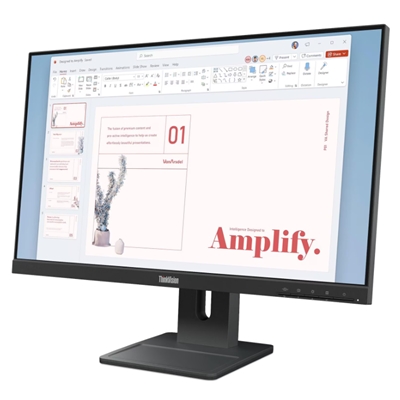 MONITOR LENOVO THINKVISION E24-40 64BAMAT1EU 23.8FHD IPS AG 16:9 BLK 4MS 250CD/M2 3Y MM VESA HDMI DP VGA TILT SWIVEL FINO:30/06