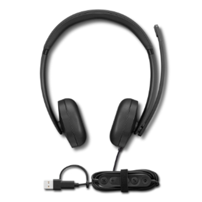 CUFFIE+MICROFONO LENOVO CABLATE VOIP 5000 (TEAMS) 4XD1R88995 DA USB-C A USB-A CAVO1.9MT PLUG AND PLAY 3Y FINO:30/06
