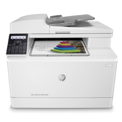 STAMPANTE HP MFC LASER COLOR M183FW 7KW56A WHITE A4 4IN1 ADF 16PPM 256MB 1200DPI LCD WIFI-USB-LAN 3YCONREG FINO:31/07