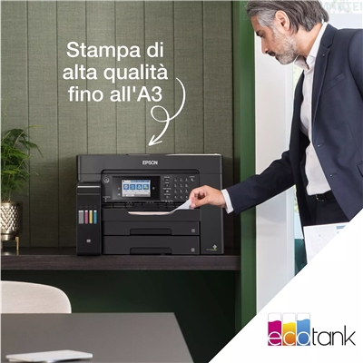 STAMPANTE EPSON MFC INK ECOTANK ET-16655 C11CH71411 A3+ 4IN1 32PPM ADF50FG 550FG USB LAN WIFI DIRECT LCD TOUCH FINO:30/06