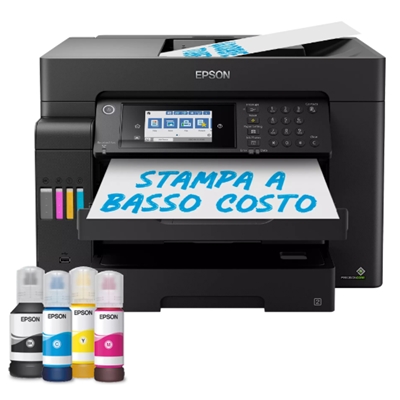 STAMPANTE EPSON MFC INK ECOTANK ET-16655 C11CH71411 A3+ 4IN1 32PPM ADF50FG 550FG USB LAN WIFI DIRECT LCD TOUCH FINO:30/06