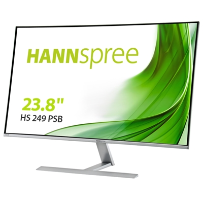 MONITOR HANNSPREE LCD LED 23.8 WIDE FRAMELESS HS249PSB 5MS MM FHD 3000:1 TITANIUM VGA HDMI DP VESA