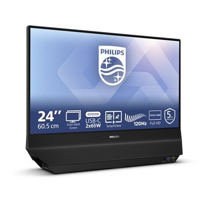 MONITOR DUAL PHILIPS LCD IPS LED 120HZ 2X23.8 WIDE 24B2D5300/00 4MS MM FHD 1500:1 BLACK2XHDMI 2XTYPEC HUBUSB FINO:30/06