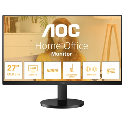 MONITOR AOC LCD IPS 27 WIDE FRAMELESS U27B3AF 4MS MM UHD 1000:1 BLACK 2XHDMI DP REG.ALT. VESA