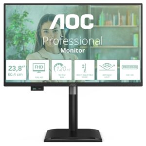 MONITOR AOC LCD IPS 120HZ 23.8 WIDE FRAMELESS 24P4U 4MS MM FHD 1500:1 BLACK REG.ALT. VGA HDMI DP 3XUSB USB-C VESA GAR. 5ANNI