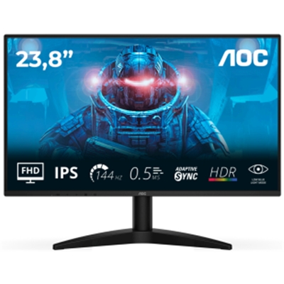 MONITOR AOC LCD IPS 144HZ 23.8 WIDE FRAMELESS 24B36X 4MS FHD 1500:1 BLACK HDMI DP VESA
