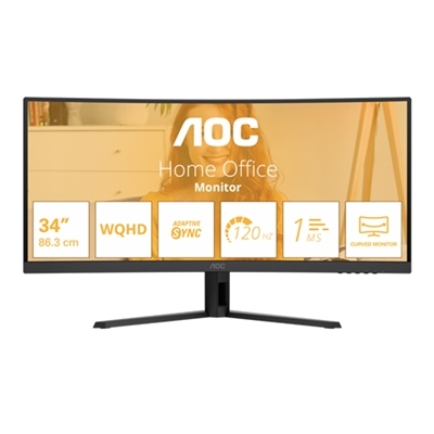 MONITOR AOC LCD CURVED VA 120HZ 34 WIDE CU34B3E 4MS WQHD 3500:1 BLACK REG.ALT. HDMI DP FINO:30/06