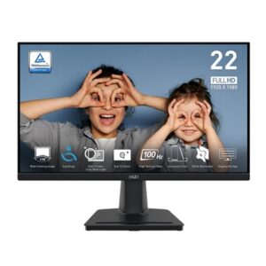 MONITOR MSI PRO MP225V 21.45 VA AG FHD 16:9 4000:1 1MS 100HZ LESS BLUE LIGHT VGA HDMI VESA BLACK