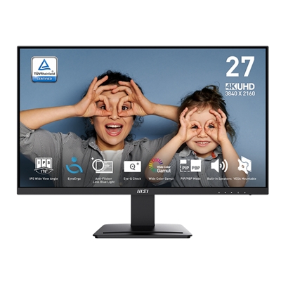 MONITOR MSI PRO MP273U 27 IPS AG UHD 16:9 MM 1000:1 4MS 2XHDMI DP VESA BLACK