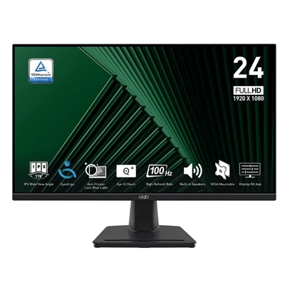 MONITOR MSI PRO MP245G 23.8 IPS AG FHD 16:9 1300:1 100HZ 1MS VGA HDMI DP REG.ALT. VESA BLACK FINO:30/06