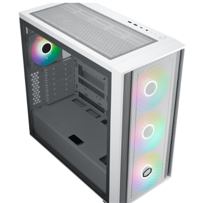 CABINET ATX MIDI TOWER COOLER MASTER MB600-WGNN-S00 MASTERBOX 600 WHITE ATX 2X3.5 2X2.5 2XUSB3.2 3X140MM-ARGB NOALIM VETRO LATER
