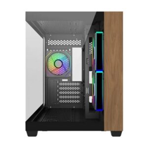 CABINET MINI TOWER COOLER MASTER E481-KHNN-S00 ELITE 481 WOOD BLACK MATX/ITX 1X3.5 2X2.5 3X120MM-ARGB-FAN USB-C VETRO