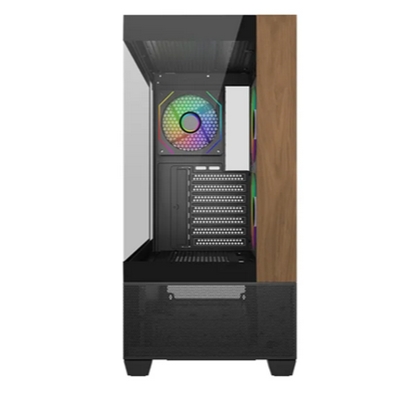 CABINET ATX MIDI TOWER COOLER MASTER E690-KHNN-S00ELITE 690 WOOD BLACK ATX/MATX/ITX 1X3.5 1X2.5 3X120MM-ARGB-FAN USB-C VETRO