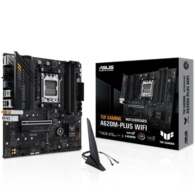 MB ASUS TUF GAMING A620M-PLUS WIFI AM5 4XDDR5DC-6400O.C. 2XDP HDMI 1XPCIE4.0X16 4XSATA3R M.2 WI-FI6 USB3.2 MATX 90MB1F00-M0EAY0