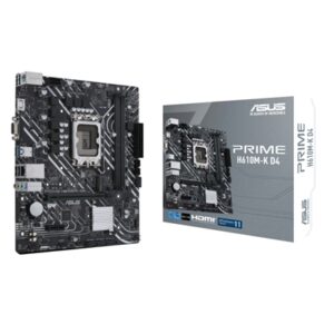 MB ASUS PRIME H610M-K D4 H610 LGA1700 2XDDR4DC-3200HDMI D-SUB 1XPCIE4.0X16 4XSATA3 M2 GBLAN USB3.2 MATX90MB1A10-M FINO:30/06