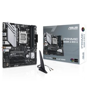MB ASUS PRIME B650M-A WIFI II B650 AM5 4XDDR5DC-6400(OC) DP HDMI D-SUB 1XPCIE4.0X16 4XSATA3 M.2 WIFI USB3.2 MATX 90MB FINO:30/06