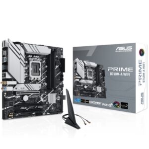MB ASUS PRIME B760M-A WIFI B760 LGA1700 4XDDR5DC-7200O.C. 1XPCIE4.0X16 DP 2XHDMI 4XSATA3R M.2 WI-FI BT-5.2 MATX 90MB1 FINO:30/06
