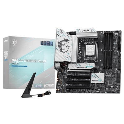 MB MSI B860M GAMING PLUS WIFI LGA1851 4XDDR5DC-8600O.C. 1XHDMI 1XDP 1XPCIE5.0X16 3XM.2 4XSATA3R USB3.2 GBLAN WIFI-7 B FINO:15/06