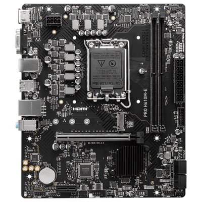 MB MSI PRO H610M-E DDR5 LGA1700 2XDDR5DC-5600 1XHDMI 1XD-SUB 1XPCIE4.0X16 1XM.2 4XSATA3 GBLAN USB3.2 MATX FINO:08/06
