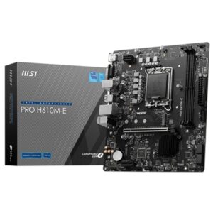 MB MSI PRO H610M-E DDR5 LGA1700 2XDDR5DC-5600 1XHDMI 1XD-SUB 1XPCIE4.0X16 1XM.2 4XSATA3 GBLAN USB3.2 MATX FINO:08/06