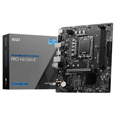 MB MSI PRO H610M-E DDR5 LGA1700 2XDDR5DC-5600 1XHDMI 1XD-SUB 1XPCIE4.0X16 1XM.2 4XSATA3 GBLAN USB3.2 MATX FINO:08/06