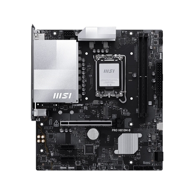 MB MSI PRO H810M-B DDR5 LGA1851 2XDDR5DC-6400O.C. 1XHDMI 1XDP 1XPCIE5.0X16 2XPCIE4.0 1XM.2 4XSATA3 USB 2.5GLAN MATX FINO:15/06