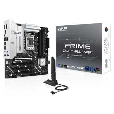 MB ASUS PRIME Z890M-PLUS WIFI Z890 LGA1851 4XDDR5DC-7600O.C 1XPCIE5.0X16 DP HDMI 6XSATA3R 3XM.2 WI-FI BT MATX 90MB1J8 FINO:30/06
