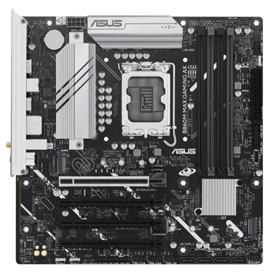 MB ASUS B860M MAX GAMING AX B860 LGA1851 4XDDR5DC-8666(OC) DP 1XPCIE5.0X16 4XSATA3 3XM.2 WIFI6 BT MATX 90MB1JZ0-M0EAY FINO:30/06