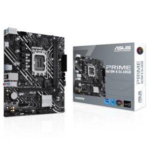MB ASUS PRIME H610M-K D4 ARGB H610 LGA1700 2XDDR4DC-3200HDMI 1XPCIE4.0X16 4XSATA3 M2 GBLAN USB3.2 AURA MATX 90MB1HN FINO:30/06