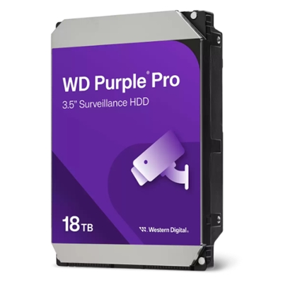 HARD DISK SATA3 3.5 18000GB(18TB) WD181PURP WD 512MB CACHE 7200RPM PURPLE PRO VIDEOSORVEGLIANZA 24X7