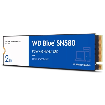 SSD-SOLID STATE DISK M.2(2280) NVME 2000GB(2TB) PCIE4.0X4 WD BLUE SN580 WDS200T3B0E READ:4150MB/S-WRITE:4150MB/S