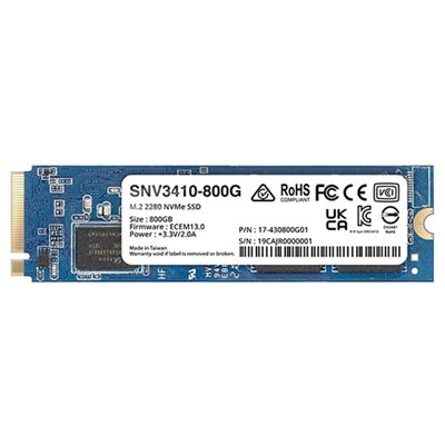 SSD-SOLID STATE DISK M.2 2280 800GB PCIE3.0X4-NVME SYNOLOGY SNV3410-800G READ:3100MB/S-WRITE:1000MB/S