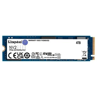 SSD-SOLID STATE DISK M.2(2280) NVME 4000GB(4TB) PCIE4.0X4 KINGSTON SNV2S/4000G READ:3500MB/S-WRITE:2800MB/S