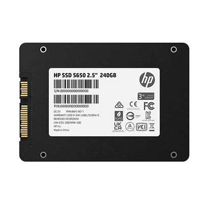 SSD-SOLID STATE DISK 2.5240GB SATA3 HP S650 345M8AA READ:560MB/S-WRITE:460MB/S
