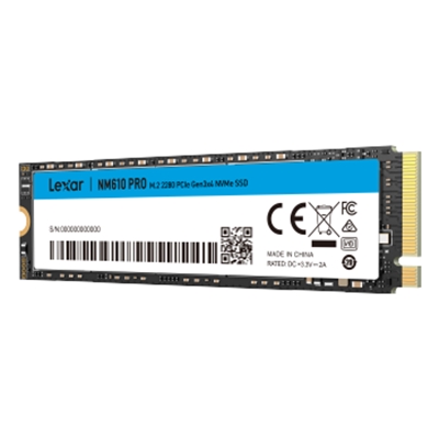 SSD-SOLID STATE DISK M.2(2280) NVME 1000GB(1TB) PCIE3.0X4 LEXAR LNM610P001T-RNNNG READ:3300MB/S-WRITE:2600MB/S
