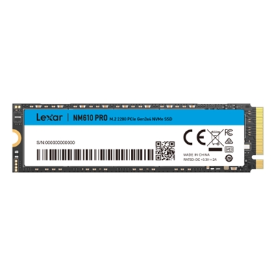SSD-SOLID STATE DISK M.2(2280) NVME 1000GB(1TB) PCIE3.0X4 LEXAR LNM610P001T-RNNNG READ:3300MB/S-WRITE:2600MB/S