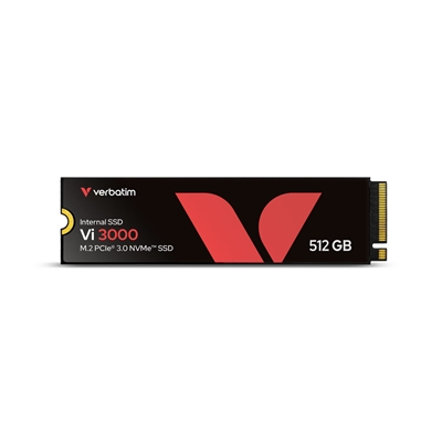 SSD-SOLID STATE DISK M.2(2280) NVME 512GB PCIE3.0X4 VERBATIM VI3000 READ:3100MB/S WRITE:2100MB/S (49374)