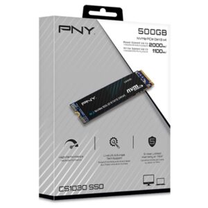 SSD-SOLID STATE DISK M.2(2280) NVME500GB PCIE3.0X4 PNY M280CS1030-500-RB READ:2100MB/S-WRITE:1700MB/S FINO:30/04