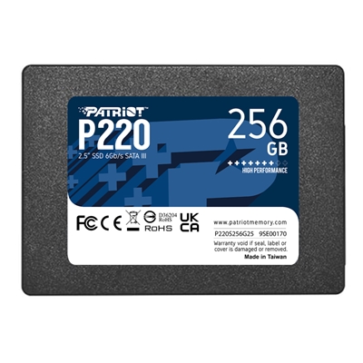 SSD-SOLID STATE DISK 2.5  256GB SATA3 PATRIOT P220S256G25 P220 READ:550MB/S-WRITE:490MB/S