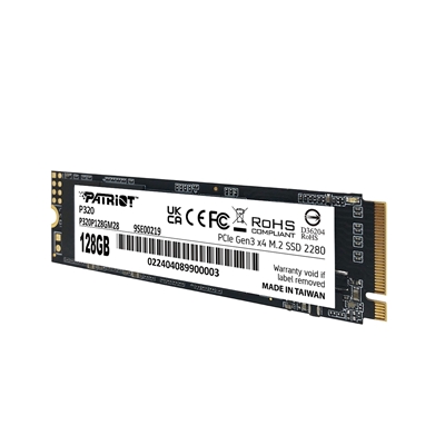 SSD-SOLID STATE DISK M.2(2280) NVME128GB PCIE3.0X4 PATRIOT P320P128GM28 P300 READ:1600MB/S-WRITE:1000MB/S