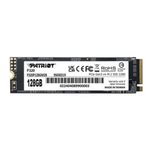 SSD-SOLID STATE DISK M.2(2280) NVME128GB PCIE3.0X4 PATRIOT P320P128GM28 P300 READ:1600MB/S-WRITE:1000MB/S