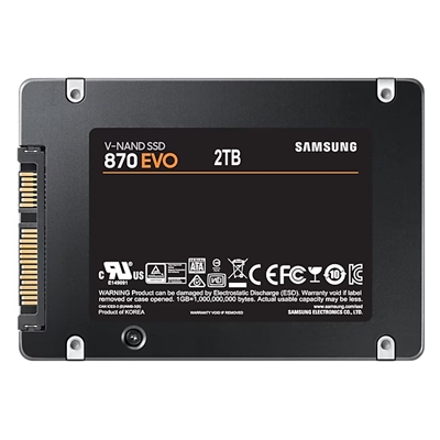 SSD-SOLID STATE DISK 2.5 2000GB (2TB) SATA3 SAMSUNG MZ-77E2T0B SSD870 EVO READ:560MB/S-WRITE:530MB/S