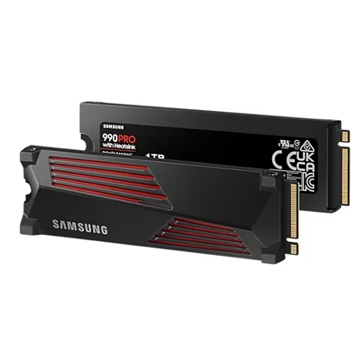SSD-SOLID STATE DISK M.2(2280) NVME2.0 1000GB(1TB) PCIE4.0X4 SAMSUNG MZ-V9P1T0GW + HEATSINK SSD990PRO R:7450MB/S-W:6900MB/S