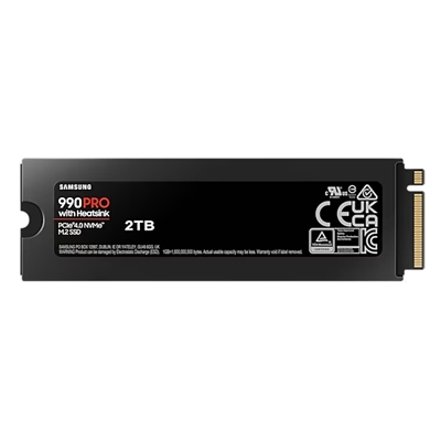 SSD-SOLID STATE DISK M.2(2280) NVME2.0 2000GB(1TB) PCIE4.0X4 SAMSUNG MZ-V9P2T0GW + HEATSINK SSD990PRO R:7450MB/S-W:6900MB/S