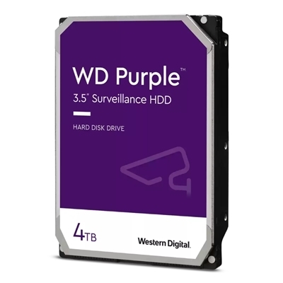 HARD DISK SATA3 3.5 4000GB(4TB) WD43PURZ WD 256MB CACHE 5400RPM PURPLE VIDEOSORVEGLIANZA 24X7 CERTIFIED REPAIR