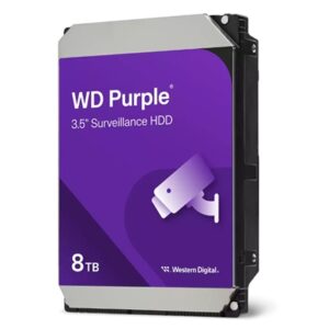 HARD DISK SATA3 3.5 8000GB(8TB) WD85PURZ WD 256MB CACHE 5640RPM PURPLE VIDEOSORVEGLIANZA 24X7